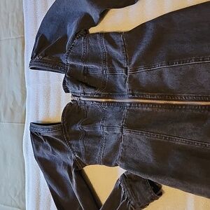 Brand New Black Denim Dress long sleeves with front zipper.